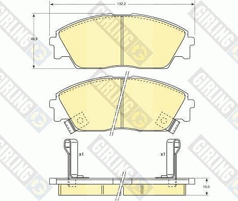 Girling 6107639 - Bremžu uzliku kompl., Disku bremzes ps1.lv