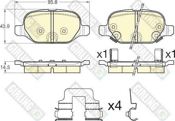 Girling 6119501 - Bremžu uzliku kompl., Disku bremzes ps1.lv