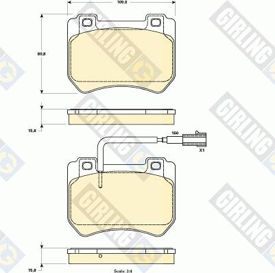 Girling 6119049 - Bremžu uzliku kompl., Disku bremzes ps1.lv