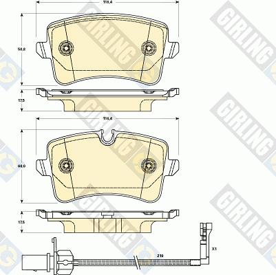 Girling 6119021 - Bremžu uzliku kompl., Disku bremzes ps1.lv