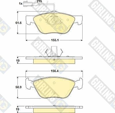 Girling 6114452 - Bremžu uzliku kompl., Disku bremzes ps1.lv