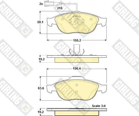 Girling 6114412 - Bremžu uzliku kompl., Disku bremzes ps1.lv