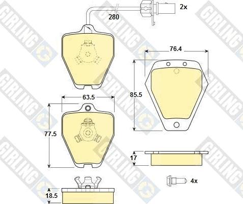 Girling 6114511 - Bremžu uzliku kompl., Disku bremzes ps1.lv