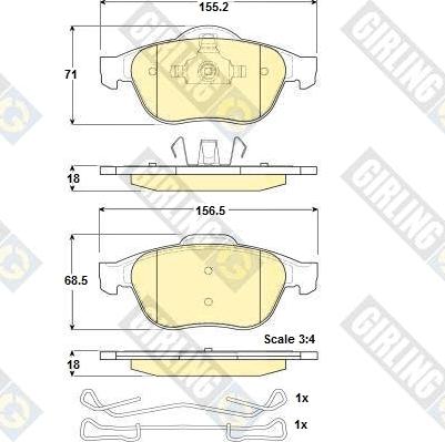 Girling 6114682 - Bremžu uzliku kompl., Disku bremzes ps1.lv