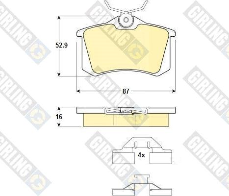 Girling 6114671 - Bremžu uzliku kompl., Disku bremzes ps1.lv