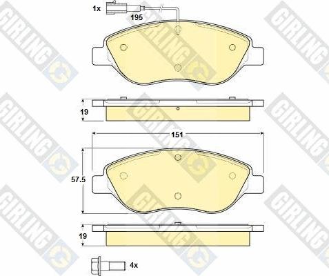 Girling 6114844 - Bremžu uzliku kompl., Disku bremzes ps1.lv