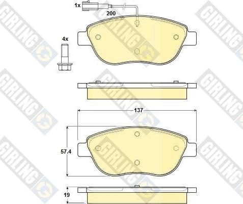 Girling 6114834 - Bremžu uzliku kompl., Disku bremzes ps1.lv