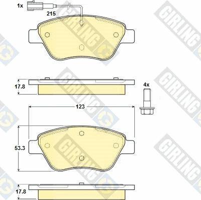 Girling 6114824 - Bremžu uzliku kompl., Disku bremzes ps1.lv