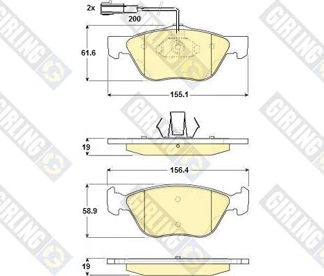 Girling 6114272 - Bremžu uzliku kompl., Disku bremzes ps1.lv