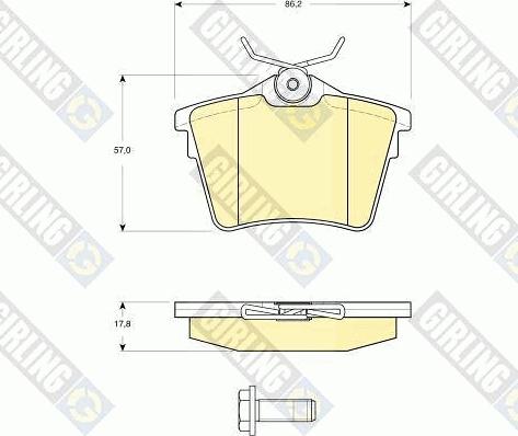 Girling 6115961 - Bremžu uzliku kompl., Disku bremzes ps1.lv