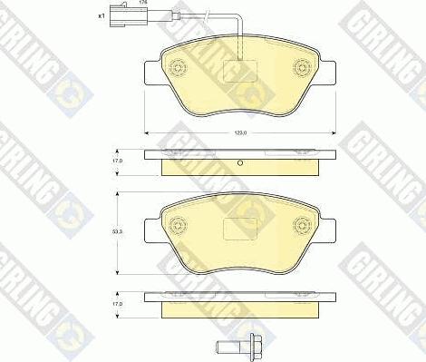 Girling 6115904 - Bremžu uzliku kompl., Disku bremzes ps1.lv