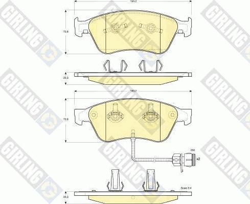 Girling 6115982 - Bremžu uzliku kompl., Disku bremzes ps1.lv