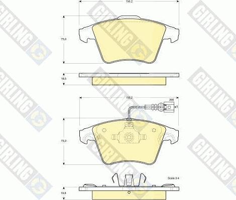 Girling 6115552 - Bremžu uzliku kompl., Disku bremzes ps1.lv