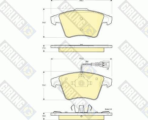 Girling 6115562 - Bremžu uzliku kompl., Disku bremzes ps1.lv