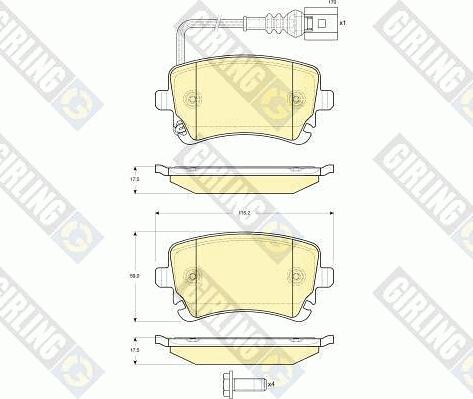 Girling 6115571 - Bremžu uzliku kompl., Disku bremzes ps1.lv