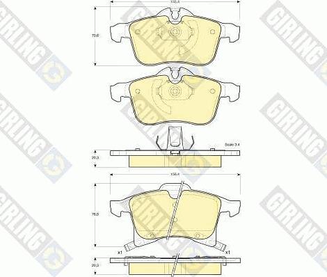 Girling 6115622 - Bremžu uzliku kompl., Disku bremzes ps1.lv