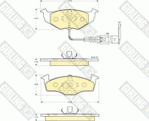 Girling 6115862 - Bremžu uzliku kompl., Disku bremzes ps1.lv