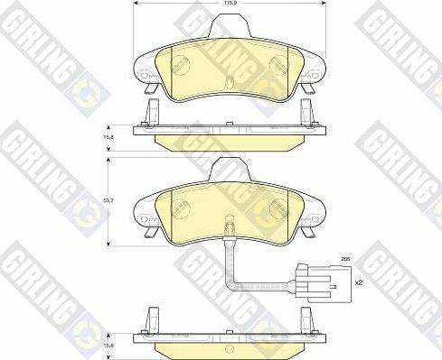 Girling 6115813 - Bremžu uzliku kompl., Disku bremzes ps1.lv