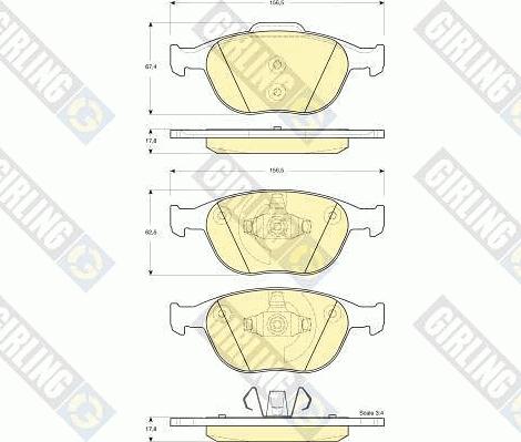 Girling 6115322 - Bremžu uzliku kompl., Disku bremzes ps1.lv