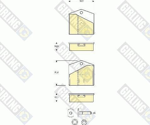 Girling 6116401 - Bremžu uzliku kompl., Disku stāvbremze ps1.lv