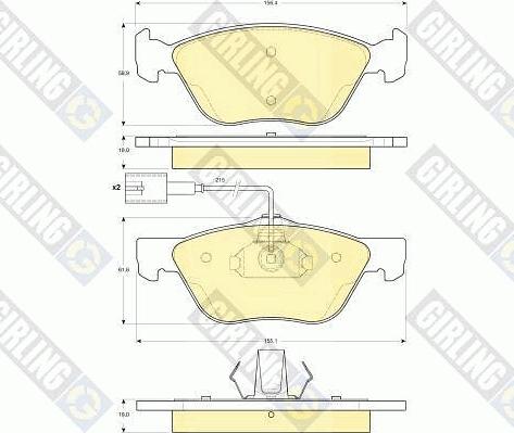 Girling 6116022 - Bremžu uzliku kompl., Disku bremzes ps1.lv