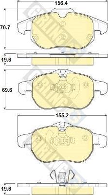 Girling 6116132 - Bremžu uzliku kompl., Disku bremzes ps1.lv