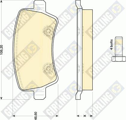 Girling 6116851 - Bremžu uzliku kompl., Disku bremzes ps1.lv