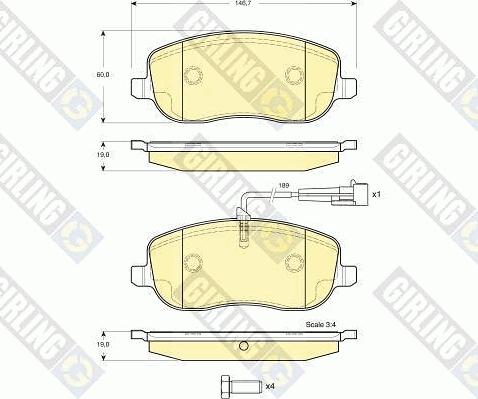 Girling 6116361 - Bremžu uzliku kompl., Disku bremzes ps1.lv