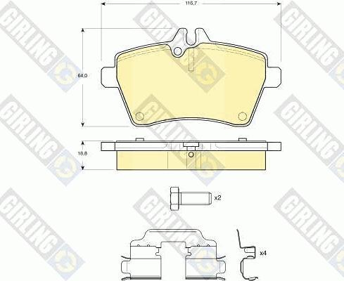 Girling 6116291 - Bremžu uzliku kompl., Disku bremzes ps1.lv