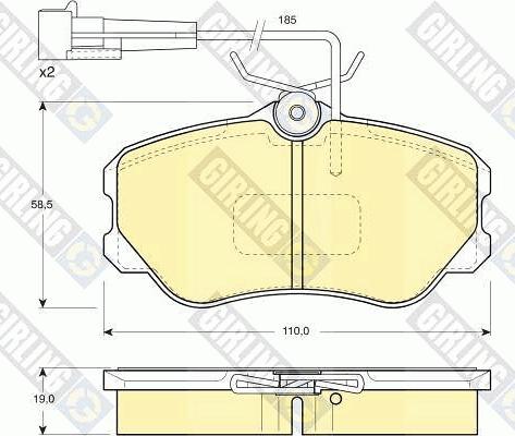 Girling 6110951 - Bremžu uzliku kompl., Disku bremzes ps1.lv