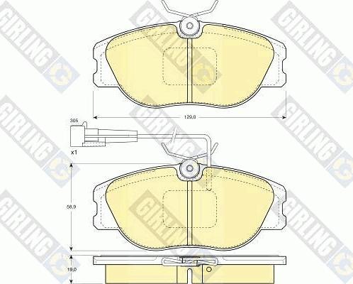 Girling 6110521 - Bremžu uzliku kompl., Disku bremzes ps1.lv