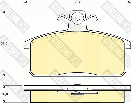 Girling 6111651 - Bremžu uzliku kompl., Disku bremzes ps1.lv