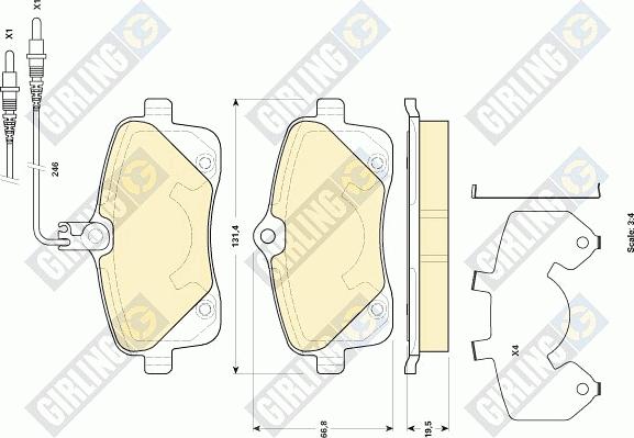 Girling 6118951 - Bremžu uzliku kompl., Disku bremzes ps1.lv