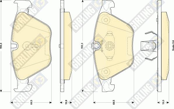 Girling 6118542 - Bremžu uzliku kompl., Disku bremzes ps1.lv