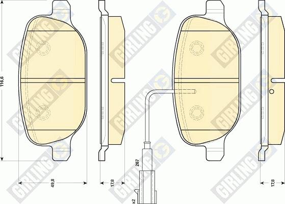 Girling 6118511 - Bremžu uzliku kompl., Disku bremzes ps1.lv