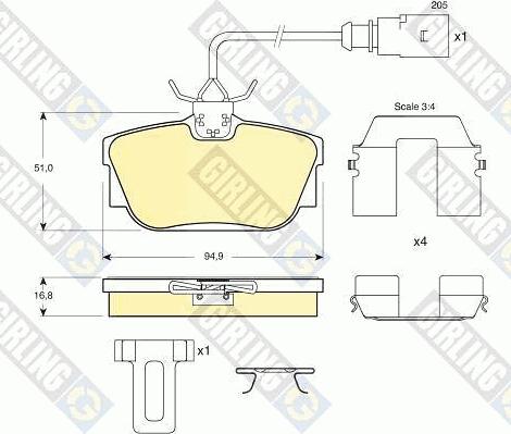 Girling 6113691 - Bremžu uzliku kompl., Disku bremzes ps1.lv