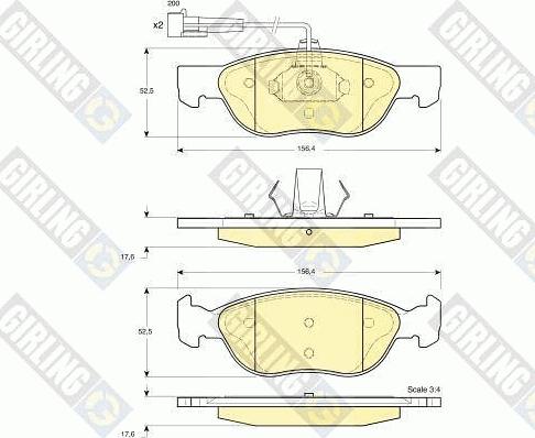 Girling 6113642 - Bremžu uzliku kompl., Disku bremzes ps1.lv