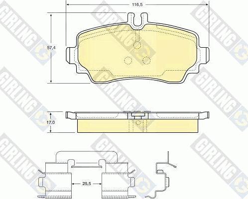 Girling 6112931 - Bremžu uzliku kompl., Disku bremzes ps1.lv