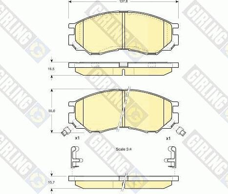 Girling 6112869 - Bremžu uzliku kompl., Disku bremzes ps1.lv