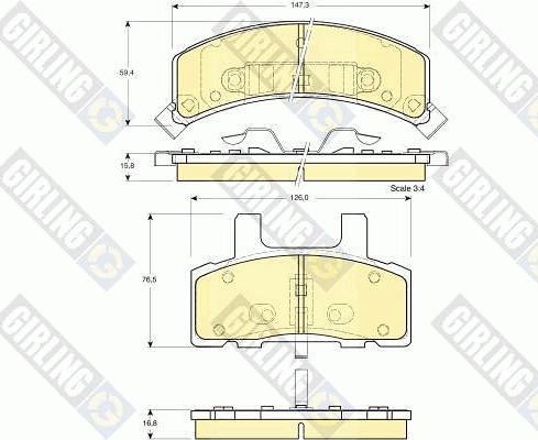 Girling 6112733 - Bremžu uzliku kompl., Disku bremzes ps1.lv