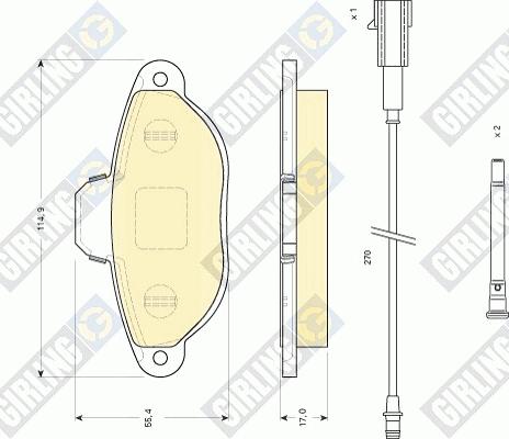 Girling 6117453 - Bremžu uzliku kompl., Disku bremzes ps1.lv