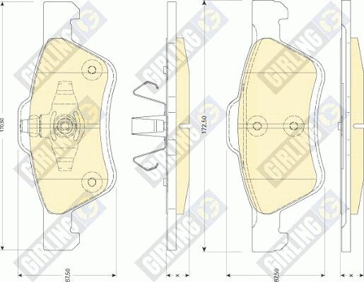 Girling 6117522 - Bremžu uzliku kompl., Disku bremzes ps1.lv