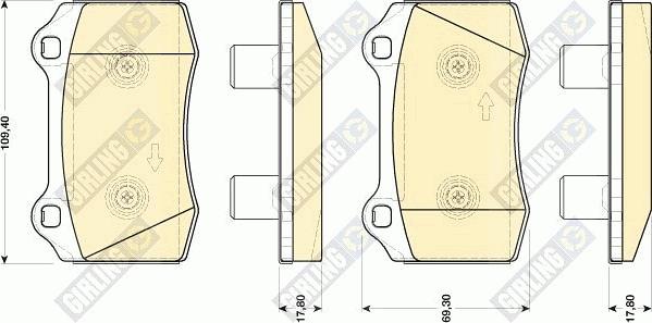 Girling 6117739 - Bremžu uzliku kompl., Disku bremzes ps1.lv