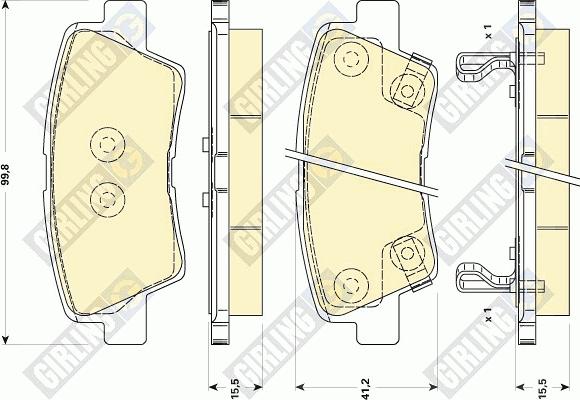 Girling 6134959 - Bremžu uzliku kompl., Disku bremzes ps1.lv