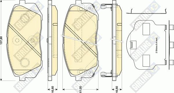 Girling 6134619 - Bremžu uzliku kompl., Disku bremzes ps1.lv