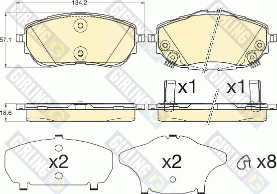 Girling 6135983 - Bremžu uzliku kompl., Disku bremzes ps1.lv