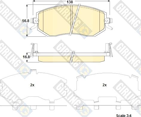 Girling 6135199 - Bremžu uzliku kompl., Disku bremzes ps1.lv