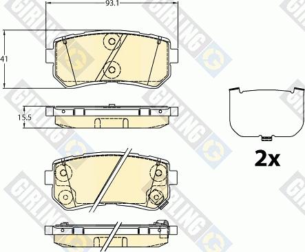 Girling 6136366 - Bremžu uzliku kompl., Disku bremzes ps1.lv