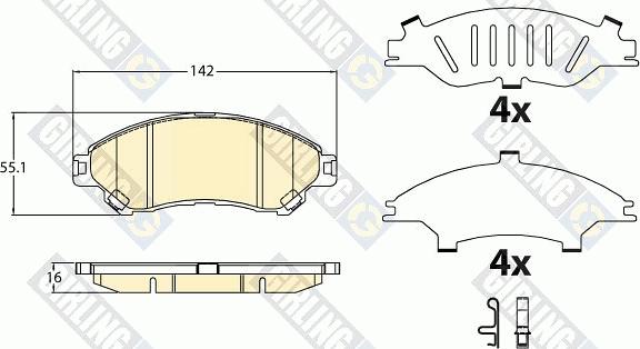 Girling 6136336 - Bremžu uzliku kompl., Disku bremzes ps1.lv