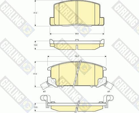 Girling 6130589 - Bremžu uzliku kompl., Disku bremzes ps1.lv